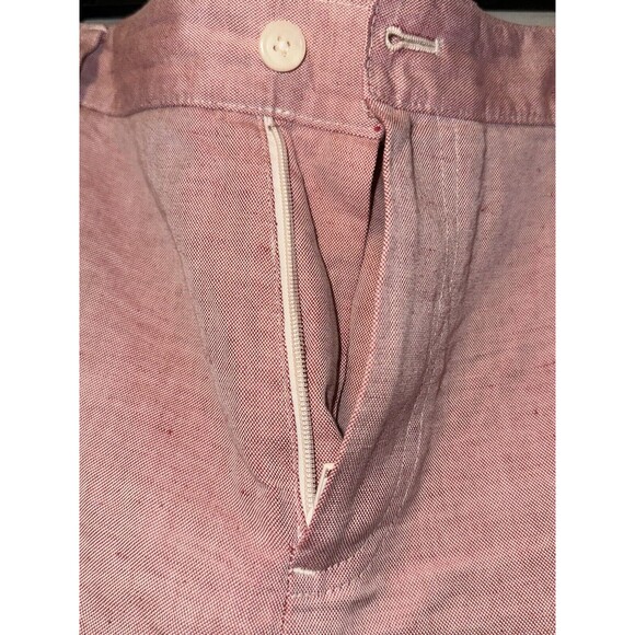 J. Hilburn Men's Tailored Fit Oxford Flat Front Chino Shorts - Size 36, Red - Picture 4 of 10